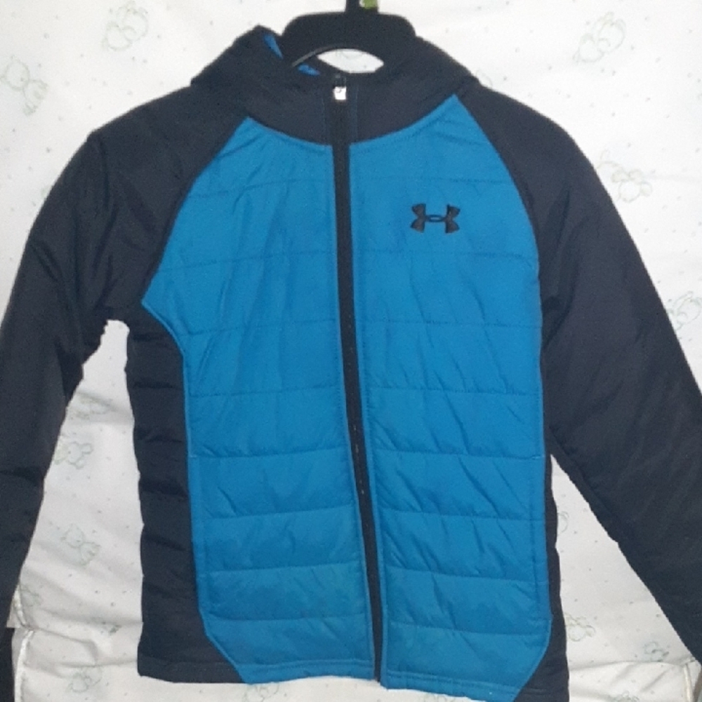 Under Armour Black and Blue Quilted Jacket Boys Size 7 - Picture 13 of 13